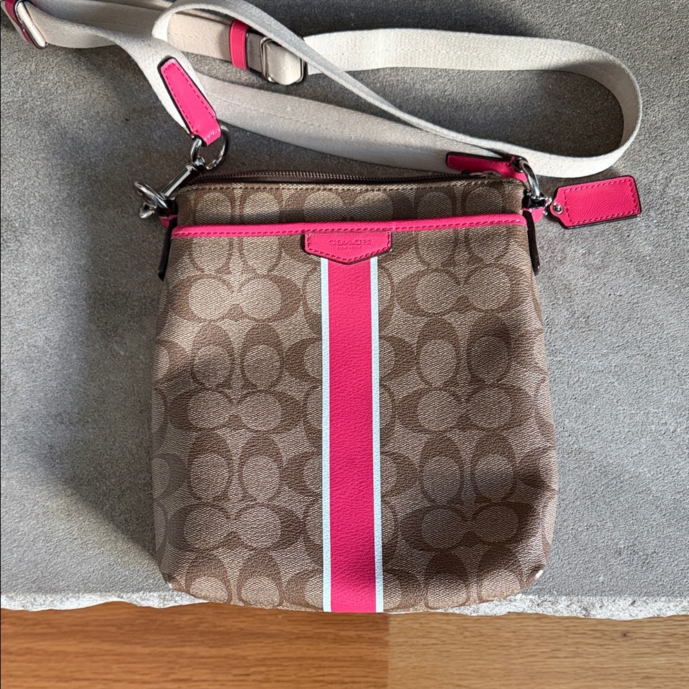 Coach Brown and Pink Crossbody Bag